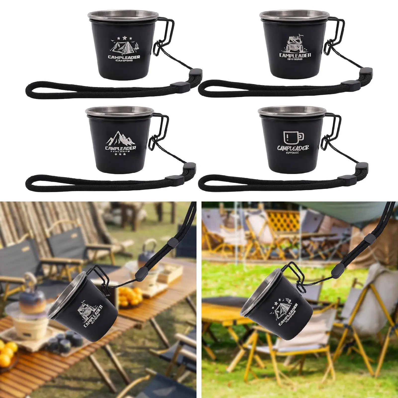 كوب للتخييم، أدوات للشرب خفيفة الوزن، قابلة لإعادة الاستخدام، كوب شاي محمول، كوب للشرب، كوب للتخييم والمشي لمسافات طويلة والتسلق والصيد والنزهات في الهواء الطلق