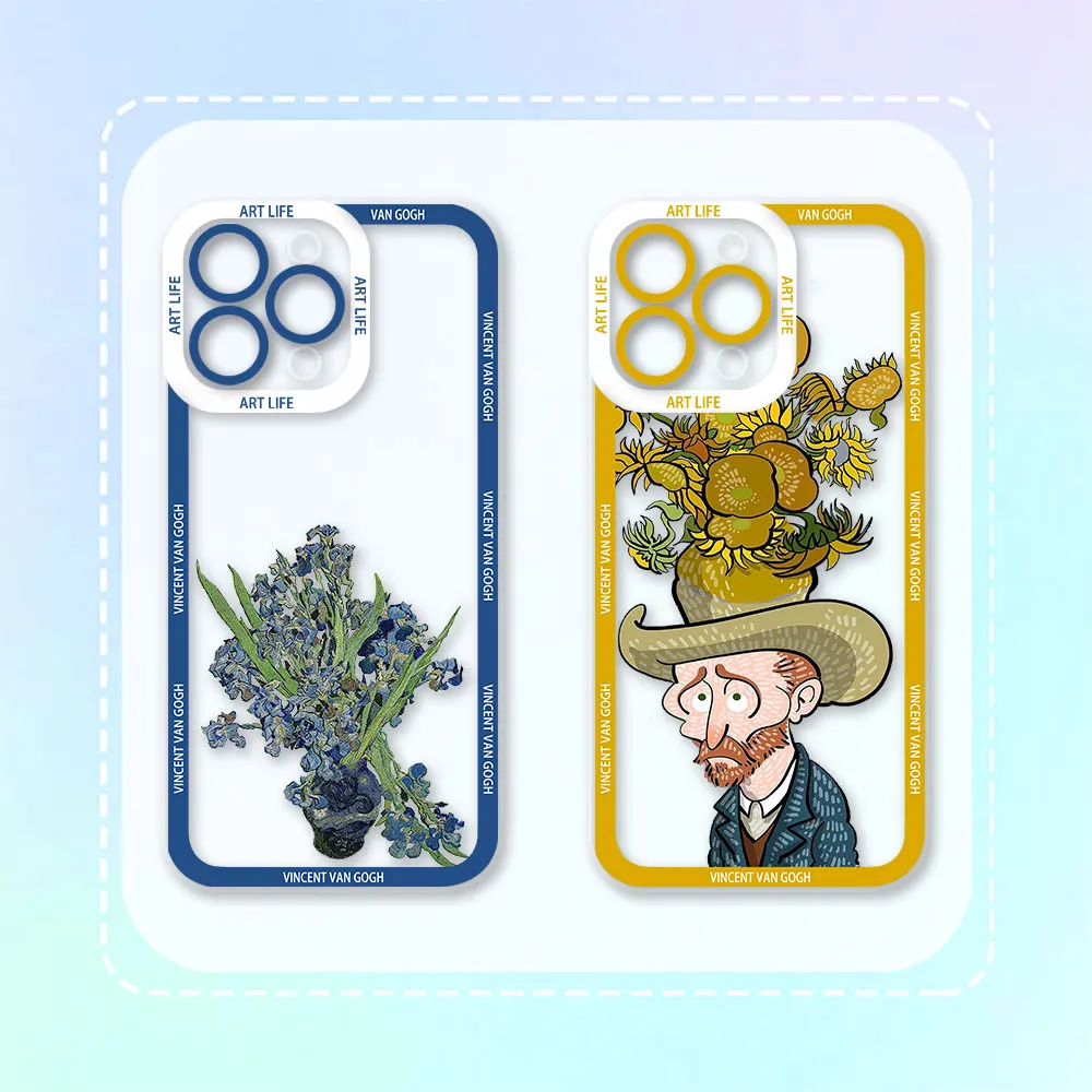 Van Gogh Sunflowers The Starry Night Clear Case For Infinix Note 40 30 30I 12 11 10 Smart 8 7 Tecno Camon 20 30 Pova 6 5 4 Case