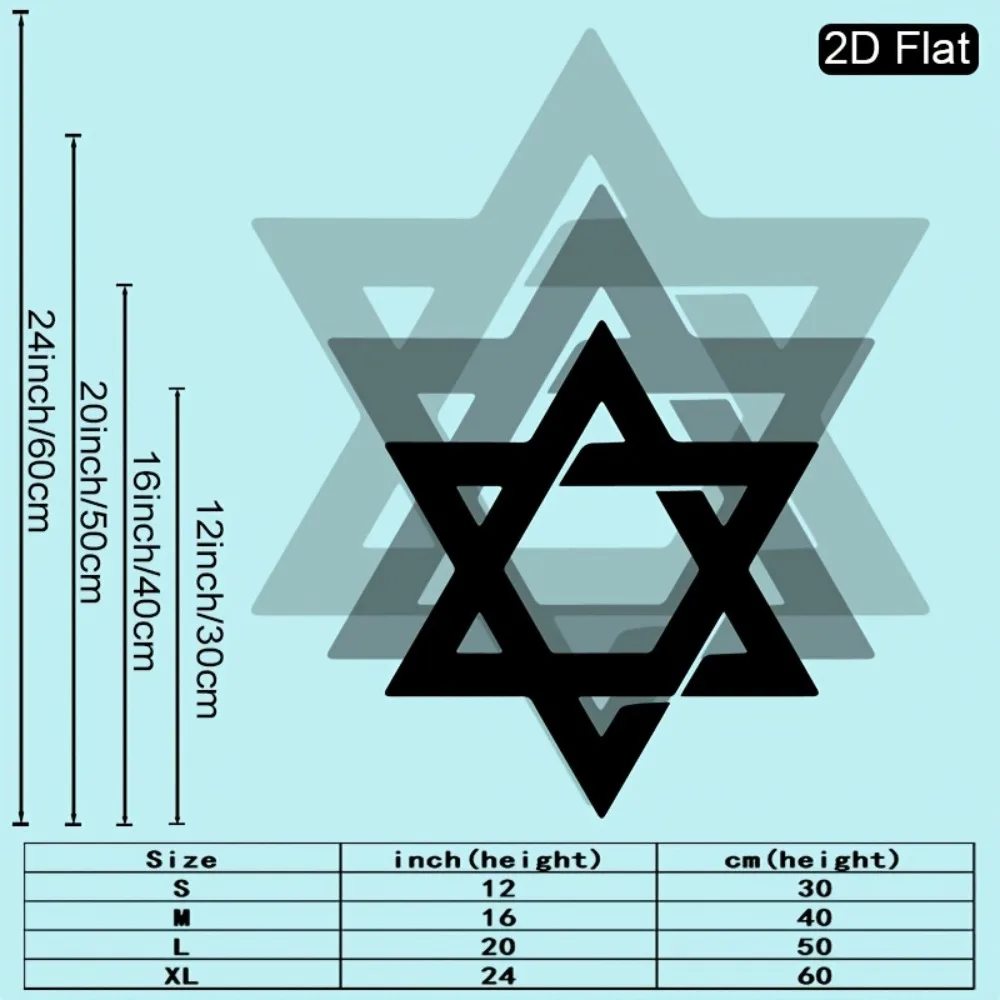 CIFBUY Iron Wall Art Star of David Metal Wall Decor Judaica Vintage Sculpture Home Living Room Retro Mural Entrance Hanging view 4