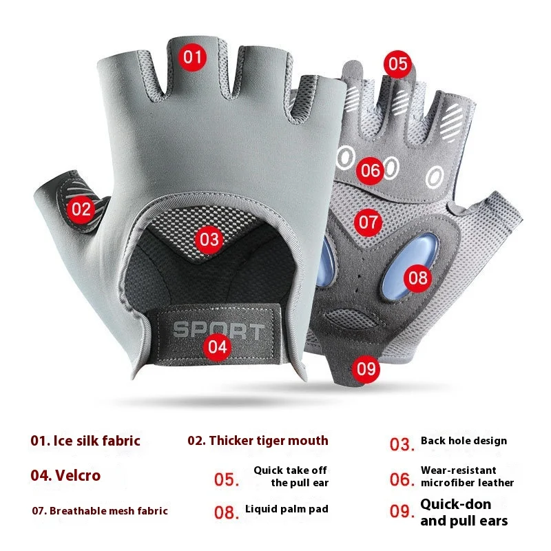 Перчатки для фитнеса, женские перчатки с половиной пальца, дышащие вращающиеся велосипедные спортивные перчатки для йоги, мужские амортизирующие противоскользящие перчатки