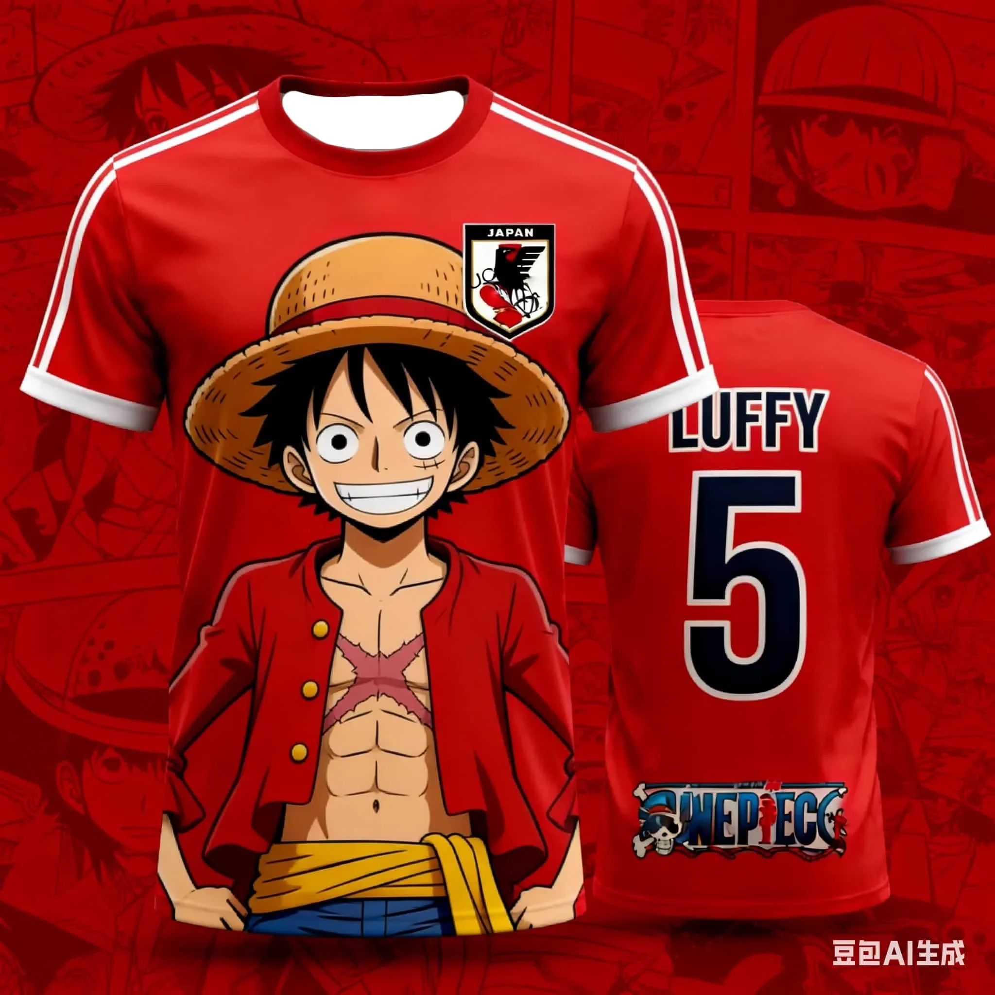 Neues Japanisches Anime One Piece Special Edition Fußballtrikot, Familien-Partnerlook, Freizeitkleidung, Schnelltrocknendes Sport-T-Shirt – Detail 7