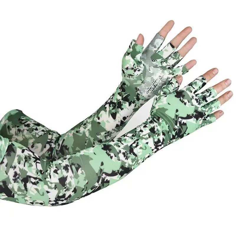 Unisex Anti Slip Design Arm Sleeves Cover Summer Cooling Sunscreen Sports UV Sun Protection Men Cycling Fishing Arm Sleeves