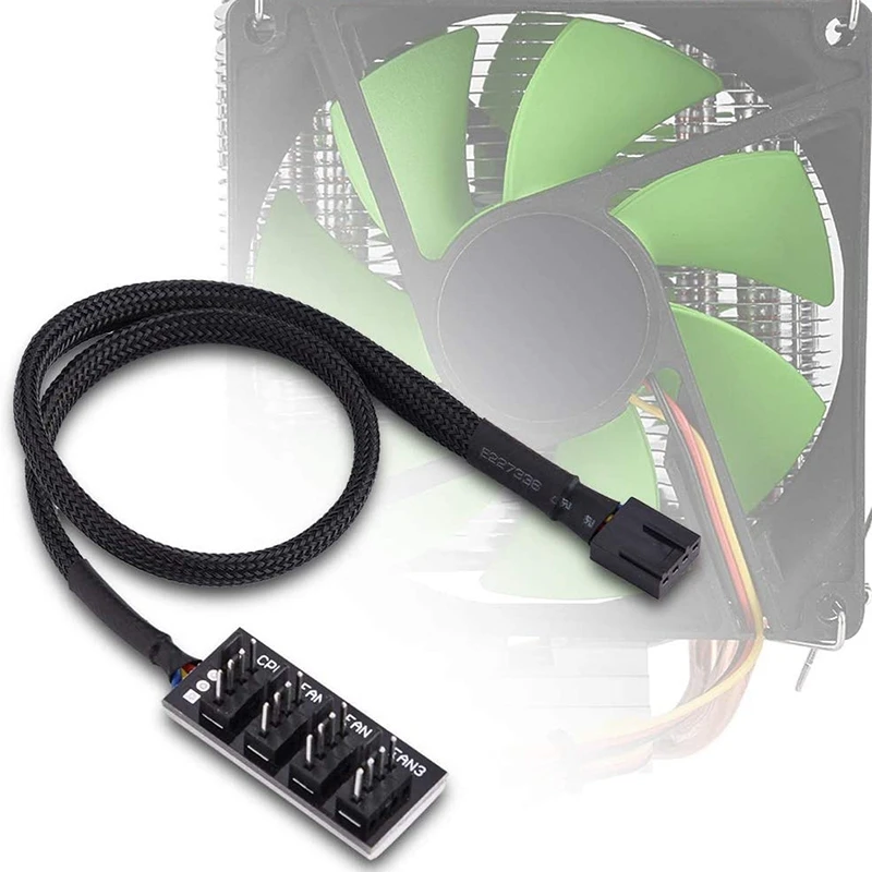 2 حزمة PWM الفاصل، 4-Pin وحدة المعالجة المركزية/حافظة PWM مروحة المحور، 15 بوصة 4-Pin كابل الطاقة، لعلبة تبريد الكمبيوتر المكتبي 12 فولت