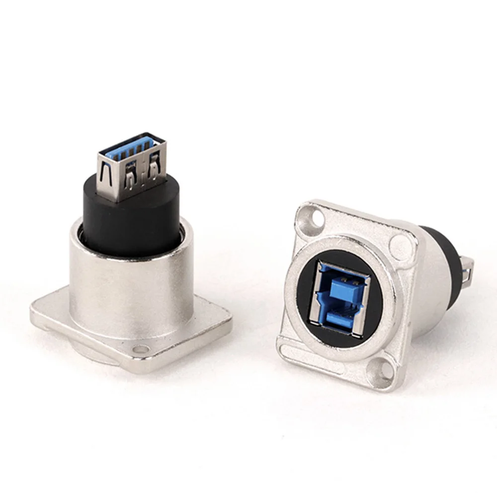 1pc D Type USB3.0 B to A Module Converter Adapter Female to Female Industrial Chassis Socket Panel Mount Connector Welding Free