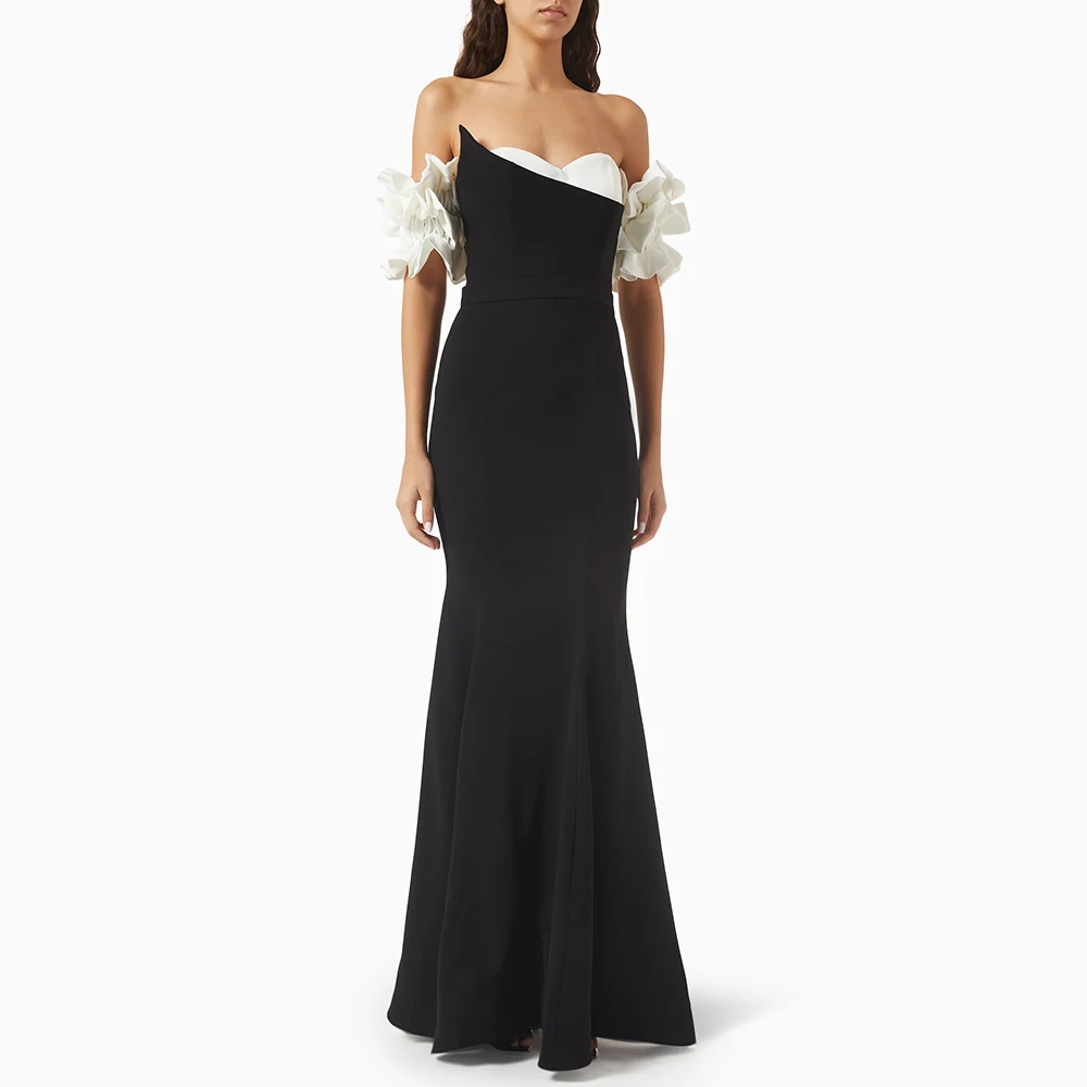 

Crepe Evening Dress For Sexy Women 정장원피스 Vestidos de festa Elegant Mermaid Floor-Length Formal Occasion Cocktail Prom Gown