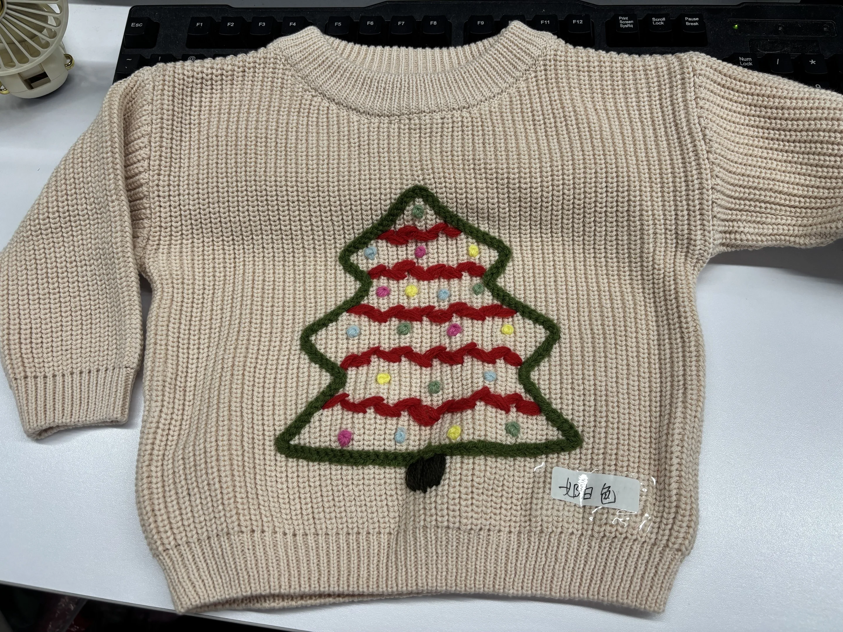 

Рождественский зимний теплый детский рождественский свитер для малышей, вязаные топы в рубчик с длинными рукавами и вышивкой рождественской елки на осень-зиму