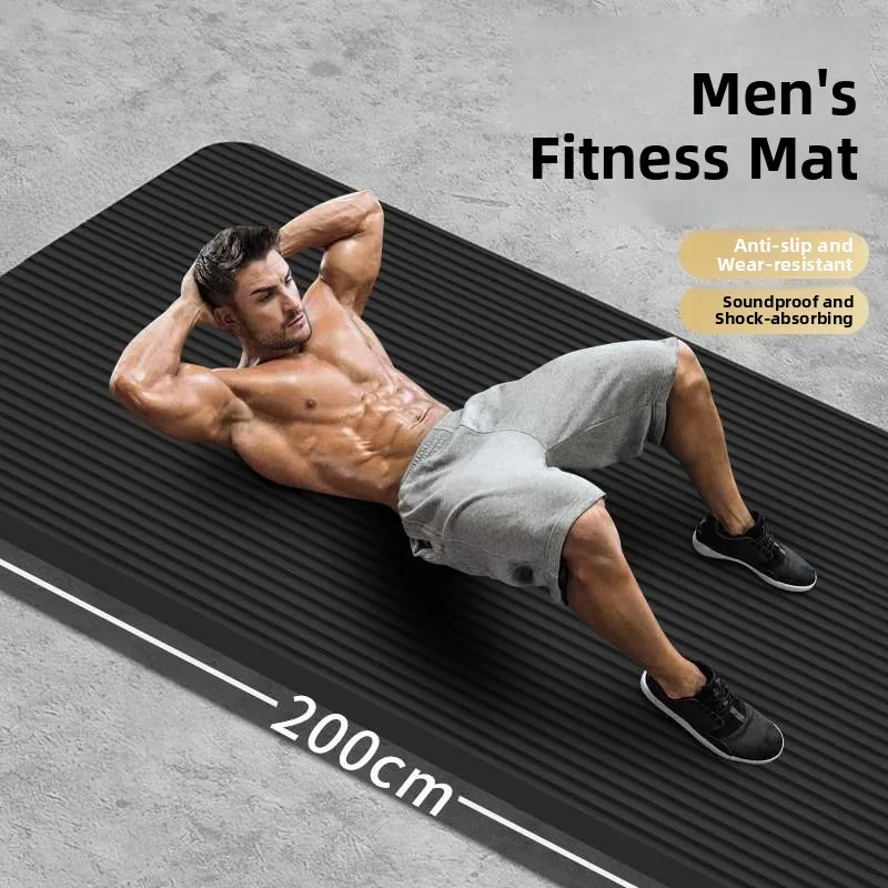 

Thiened Yoga Mat Non-Slip Fitn Pad for Men Beginner Friendly Home Gym Exercise Mat Dormi Suitable Pure Color Design