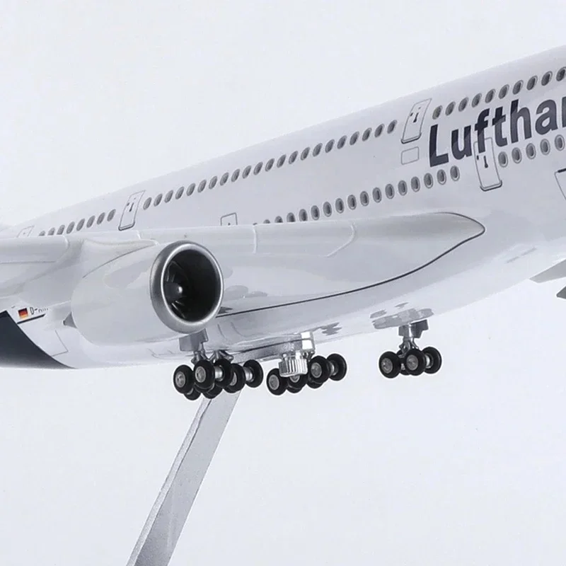 Per la Lufthansa A380 modello di aereo Appassionato di aerei giocattolo 47CM Modello in resina di aeroplani con supporto Display da collezione Regalo