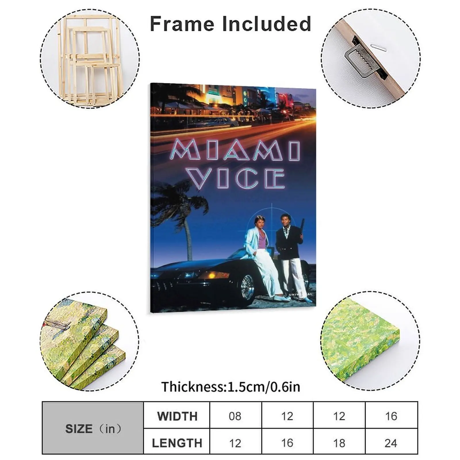 Miami Vice 2006 Canvas Painting Club Club Wall Decor Create Cinema Framed Wall Paintings
