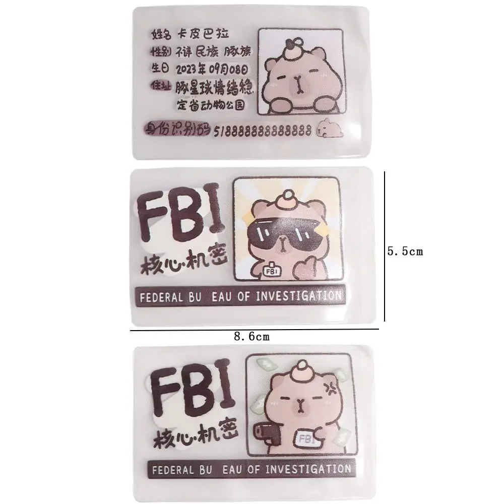 Portable Capybara ID Card Sleeve Cartoon Protective Card Holder Cover Ins Animal Photocard Holder Students/Girls