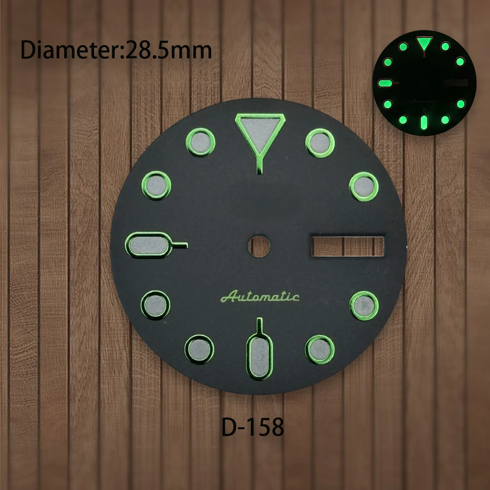 28.5mm S Logo NH36 Dial SKX007 Dial Suitable For NH36A Automatic Movement C3 Green Luminous Watch Modification Accessories