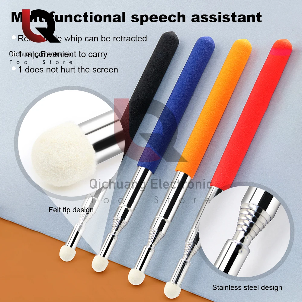 Professional Whiteboard Pen High Quality Felt Head 1 Meter Stainless Steel Telescopic Teacher Pointer color Touch Pointer Pen