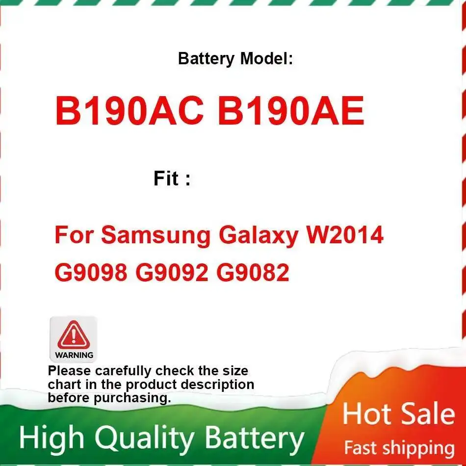 

Mobile Phone Battery 1900Mah High Performance B190AC B190AE For Samsung Galaxy W2014 G9098 G9092 G9082