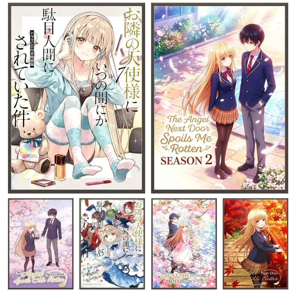 anime The Angel Next Door Spoils Me Rotten HD Waterproof Self Adhesive Wall Art Print Decor for Bedroom Living Room Gift