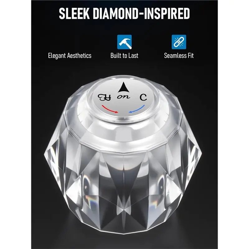 AT43-لـ Delta لاستبدال مقبض الدش RP2391-مقبض أكريليك شفاف مع فتحة أوفست-لجمع كرة RP212 #3