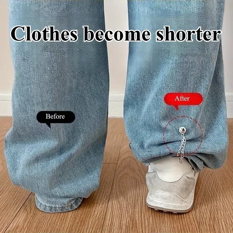 10 шт. металлические зажимы для одежды с цепочкой, многофункциональные зажимы на пуговицах для фиксации по краю хиджаба, одежды, длинные брюки, ножки, рукава рубашек