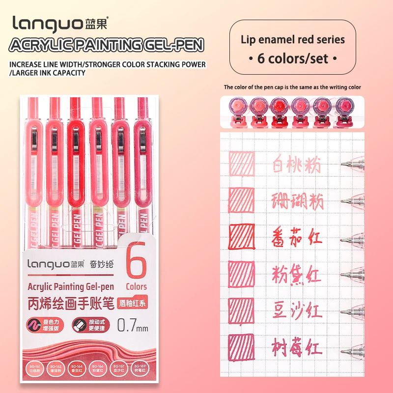 6/36/54/72/90 Kleur Acryl Schilderen Gel Pennen Set Intrekbare 0.7mm Tip Handboek Pen Voor Student Art schilderen Graffiti Schrijven
