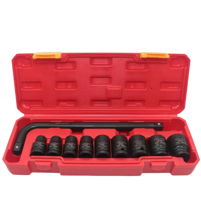 1/2 Pneumatic lengthened hexagonal sleeve 35-piece set 32-piece set Electric small wind cannon Dafei 6-angle sleeve head set