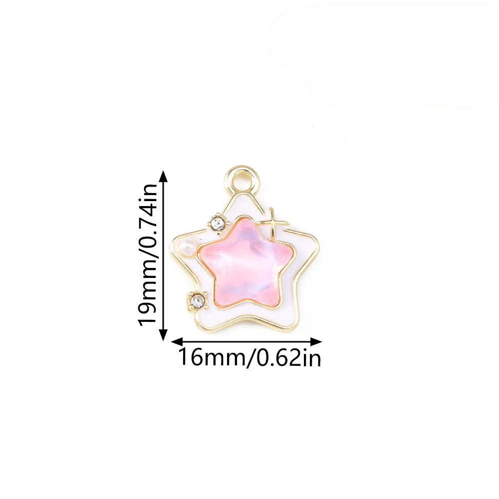 ﻿5Pcs 19x16mm Cute Crystal Star Charms Pendants For DIY Handmade Earrings Necklaces Bracelets Jewelry Making Accessories