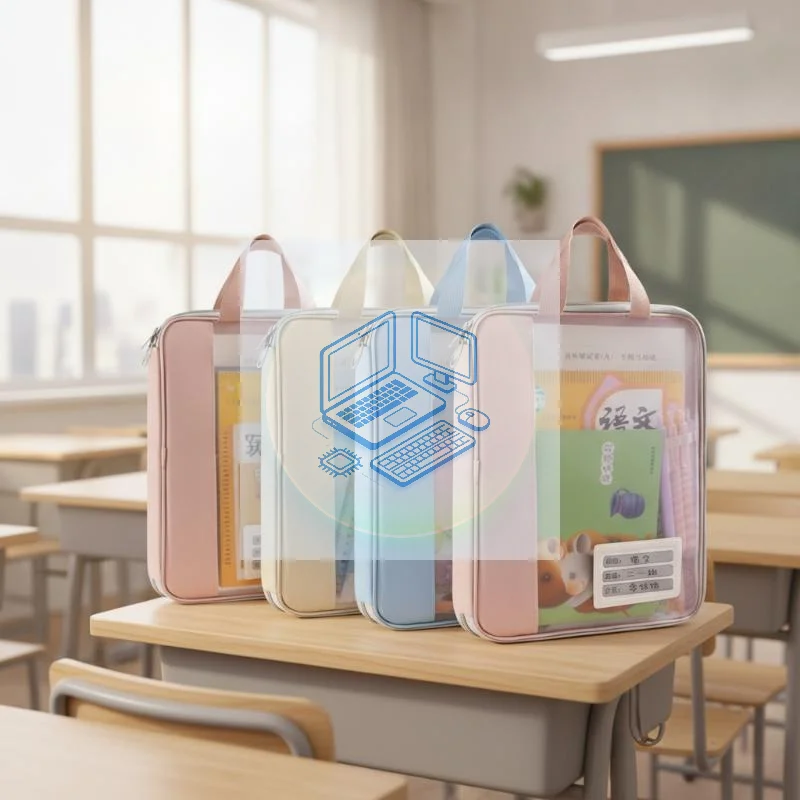 Sac de cours en maille portable en forme de L, sac à main multifonctionnel pour examens, dossiers scolaires et de bureau, organisateur de rangement de documents