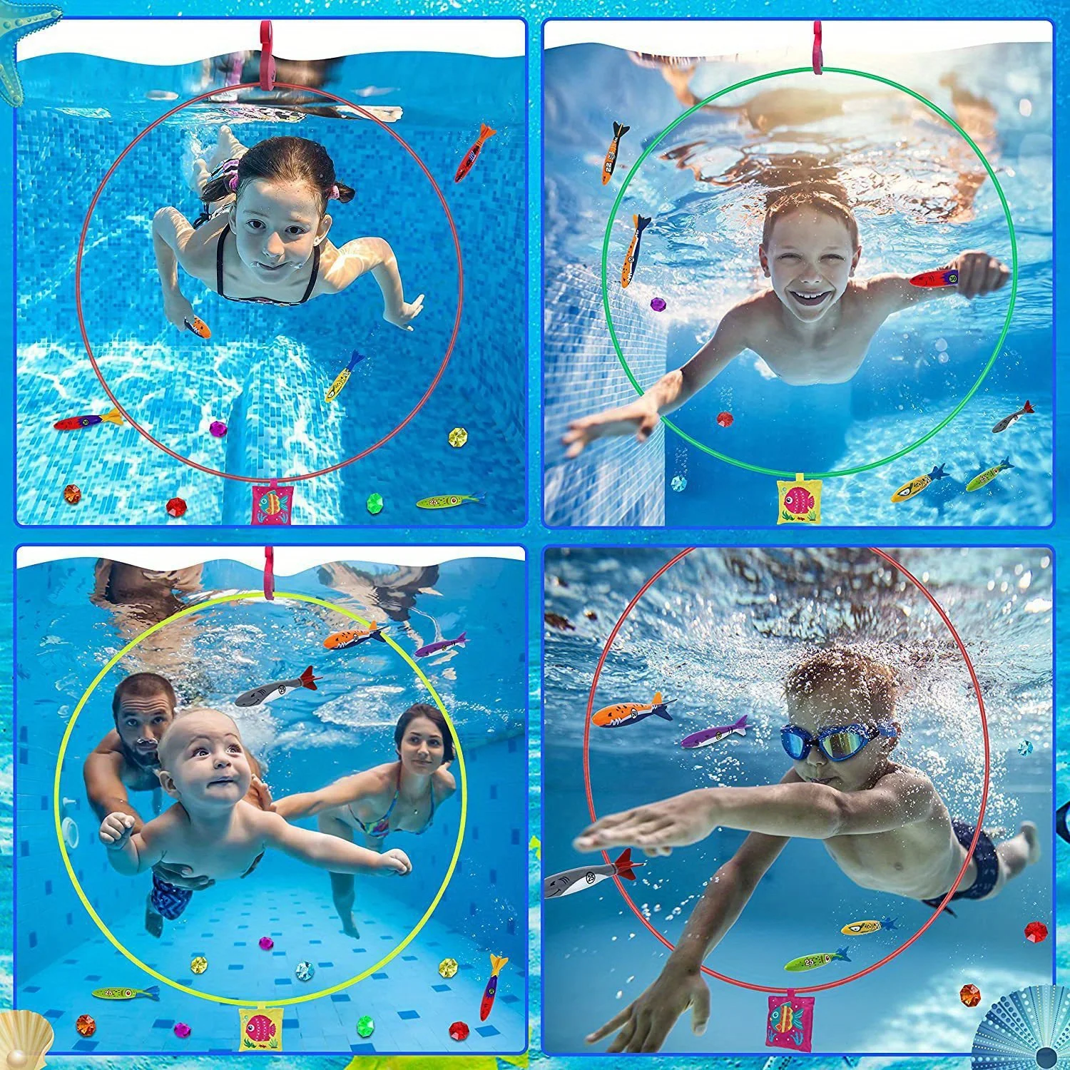

Swimming Pool Ring Swimming Rings Swimming Pool Toys Diving Rings Kids Games Underwater Floating Training Rings