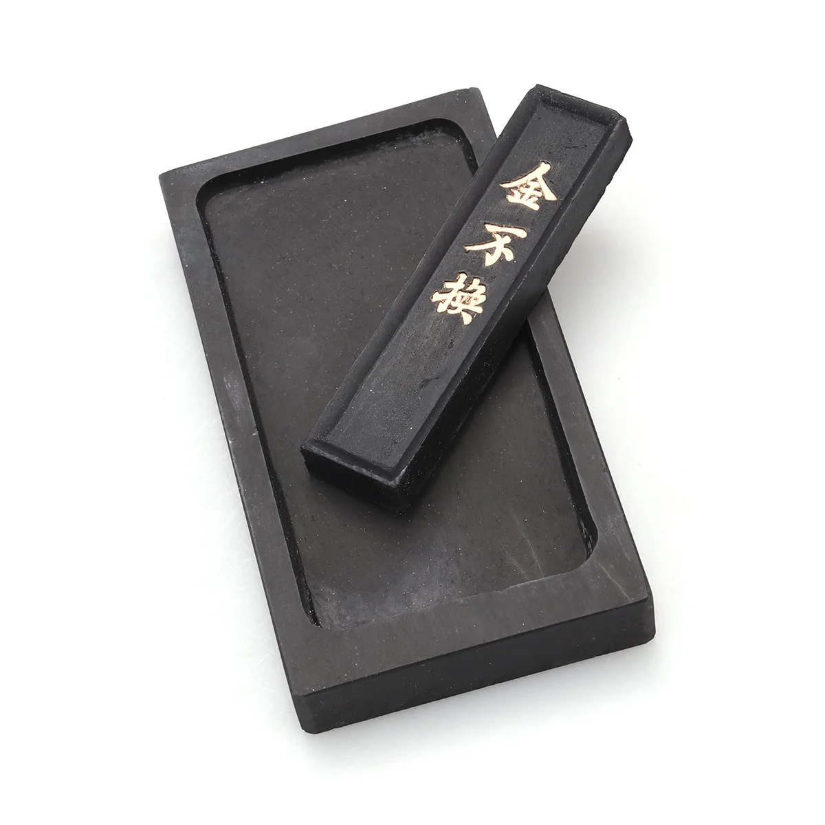 

2 Pcs Chinese Inkstone Traditional Calligraphy Accessory with Inkstick Container