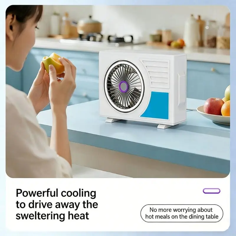J6PE Space Efficient Rechargeable Desk Fan With Customizable Feature And Soft Wind For Any Space