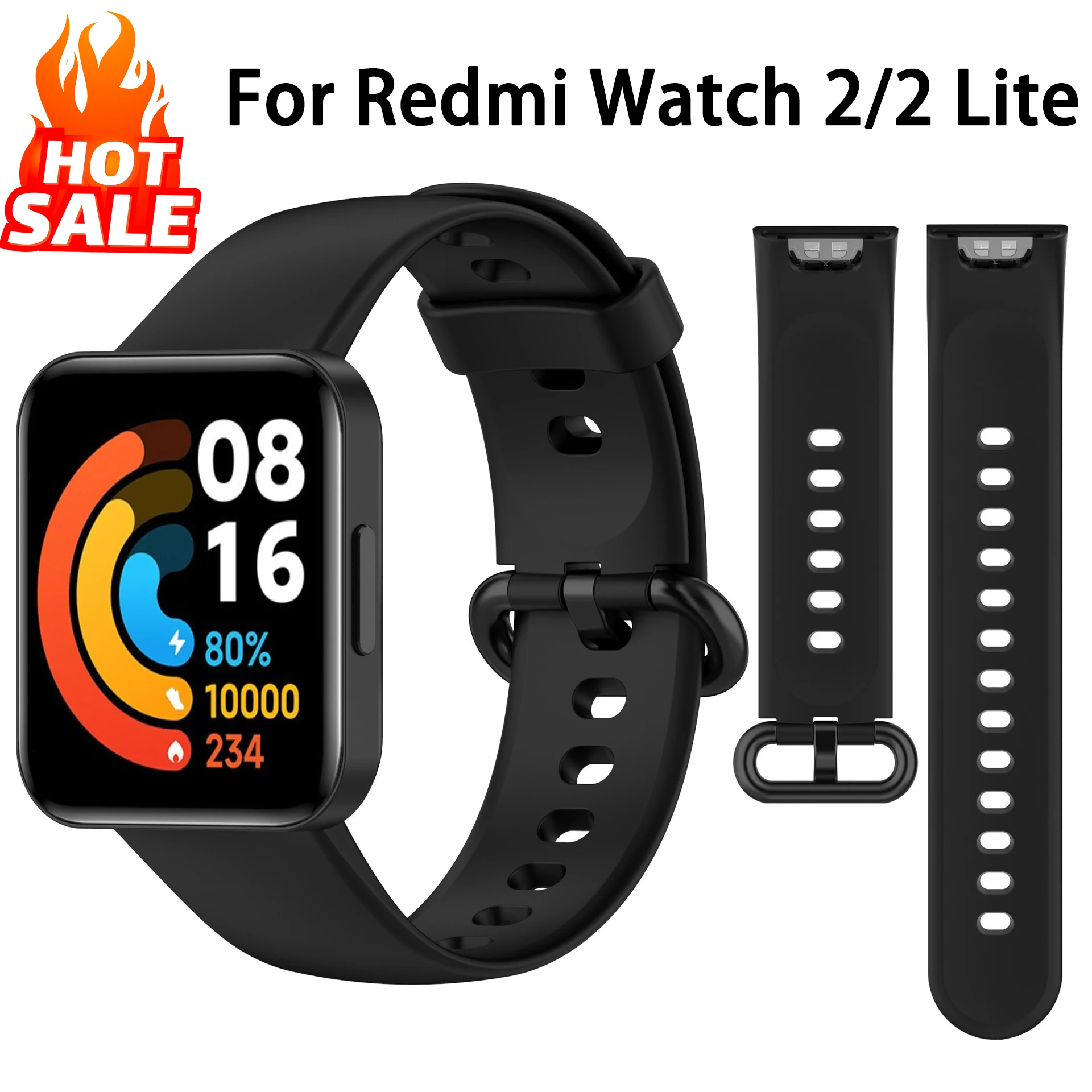 Offizielles Armband für Redmi Watch 2/Mi Watch Lite 2/Xiaomi Poco Watch, Ersatz-Sport-Silikonarmband, Redmi Watch 2 Lite