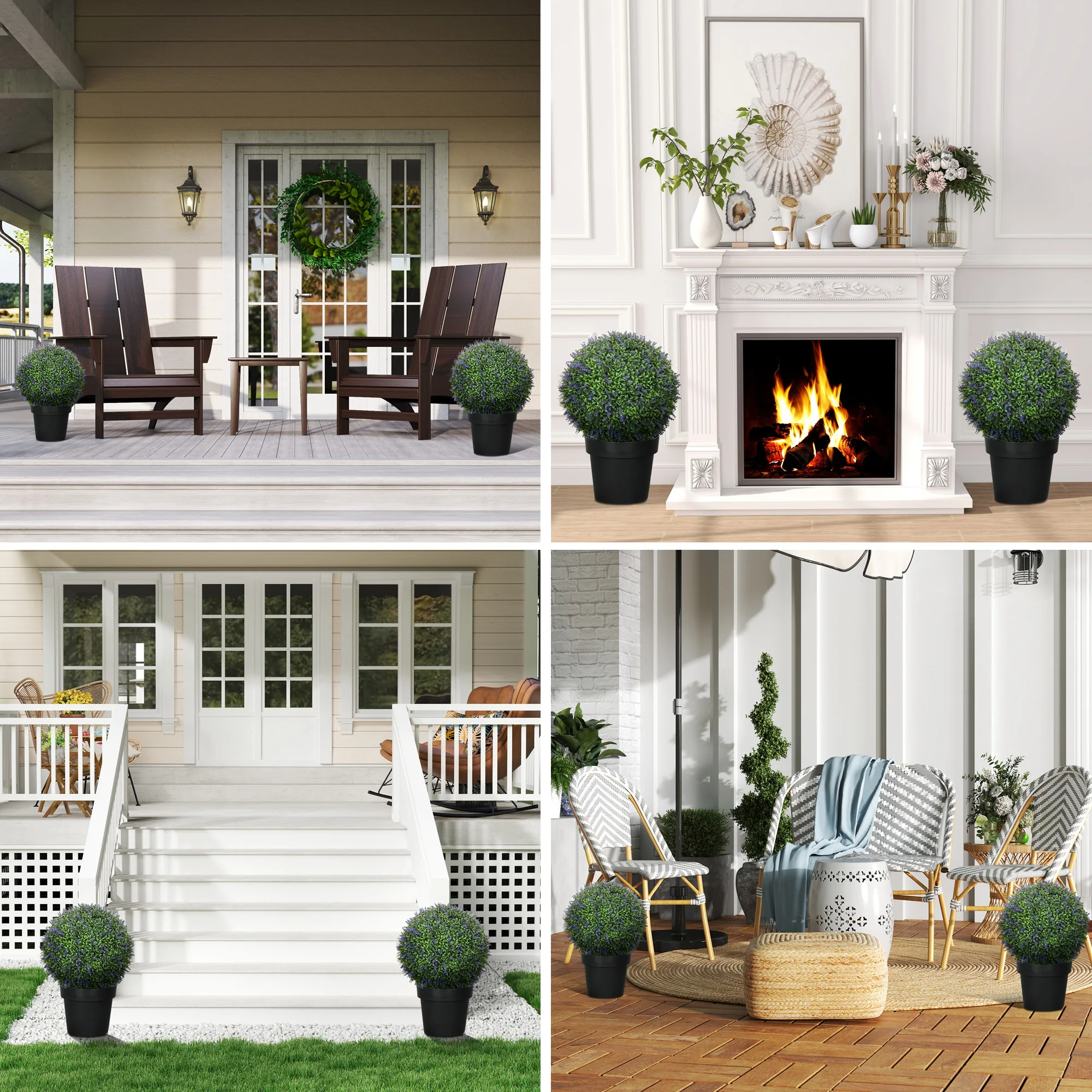 

Set of 2 Artificial Plant Topiary Balls, 16.5 Inch