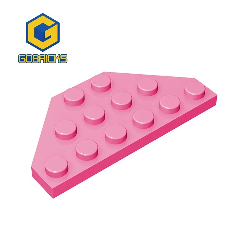 Gobricks 1 stks MOC Wig Plaat 3x6 Cut Hoeken Bricks Compatibel Met 2419 43127 Model Bouwstenen Onderdelen Kid Montage Speelgoed