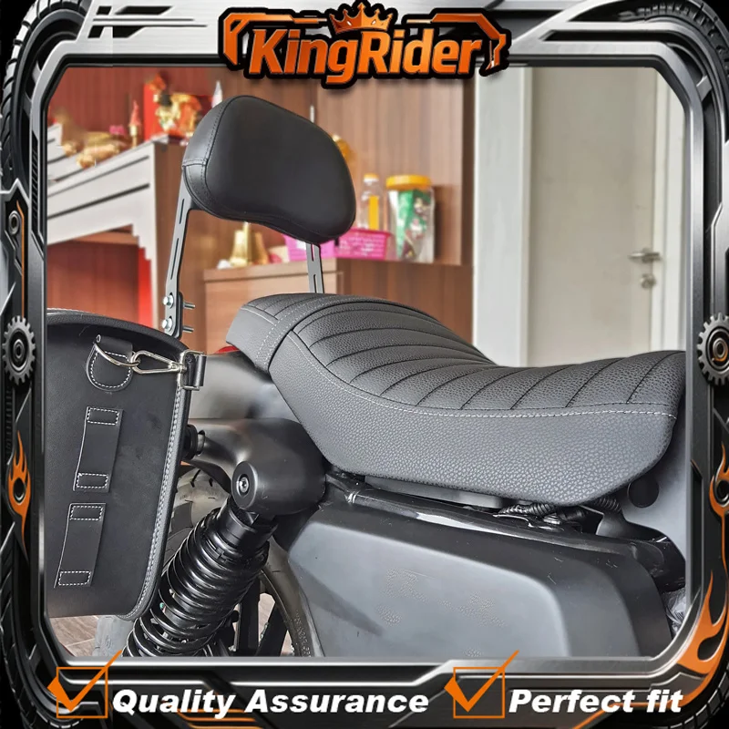 Fit For QJMOTOR Flash SRV350 Motorcycle Multi-Purpose Folding Backrest Rear Luggage Rack Side Pannier Bracket Leather Travel Bag