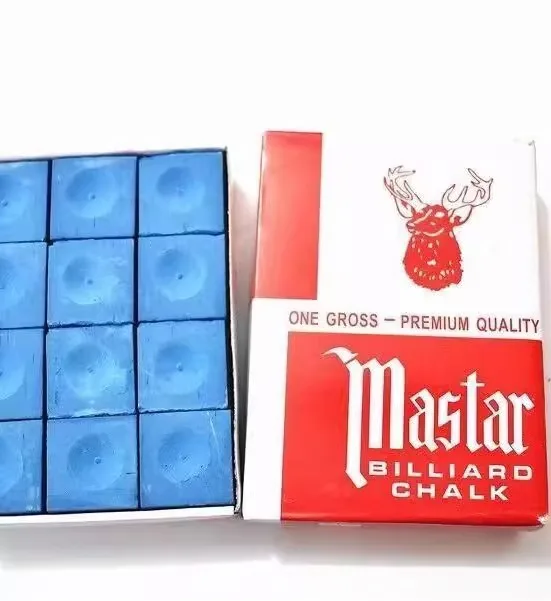 Master Snooker Cue Chalk Box of 12 Pieces-High Quality Billiard Accessories for Club & Tournament Play Reduce Miscues