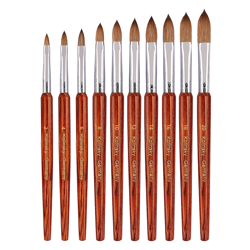 Sweet-Z 100% Kolinsky acryl nagelborstel ontwerp palissander handvat professionele manicure goede kwaliteit polish poeder maat 4 # -20 #