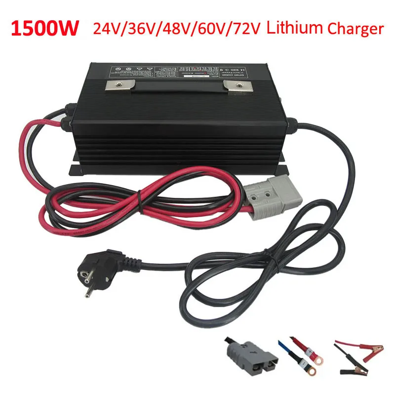 

1500W Charger 24V 29.4V 40A 36V 42V 30A 48V 54.6V 25A 60V 67.2V 20A 72V 84V 15A Lithium Golf Cart Forklift RV Chargers 220V 110V