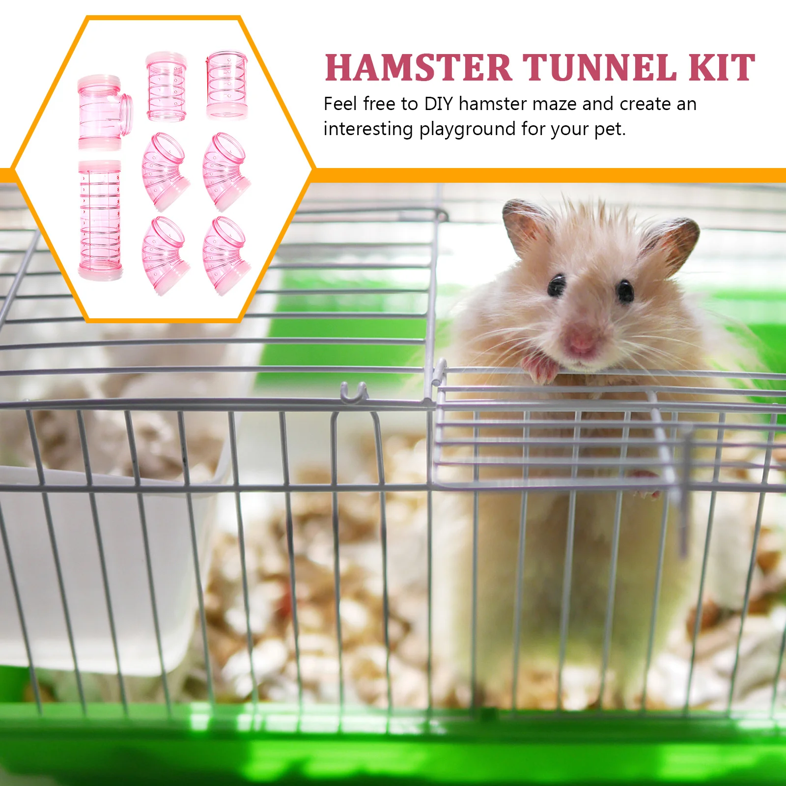

Hamster Maze Tube Plastic Puzzle DIY Cage Connector Playtunnel Easy Install Disassemble Pet Supplies Large Animal House Toy