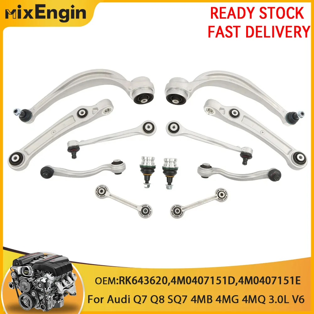 12pcs Front Control Arms Ball Joint Assembly For Audi Q7 Q8 SQ7 4MB 4MG 4MQ 3.0L V6 GAS 2017-2022 RK643620