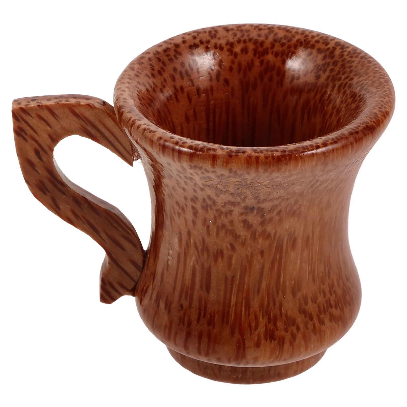 

Wooden Glass Coconut Tall Cup Handle Decor Home Use Natural Material Crafted Detail Versatile Drinking