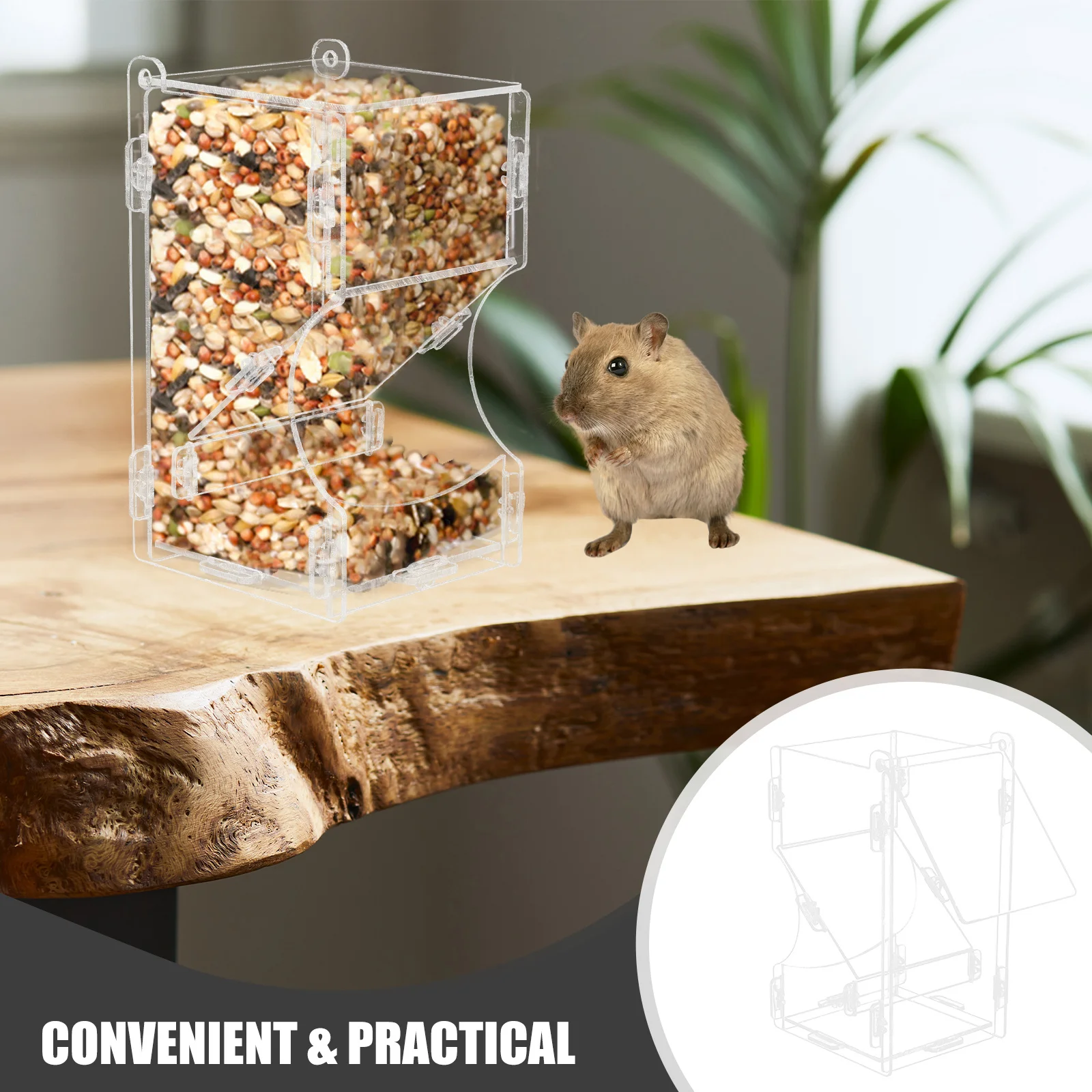 

Automatic Feeder For Small Pets Transparent Hamster Rabbit Guinea Pig Food Dispenser Reusable Hanging Pet Feeding Supply