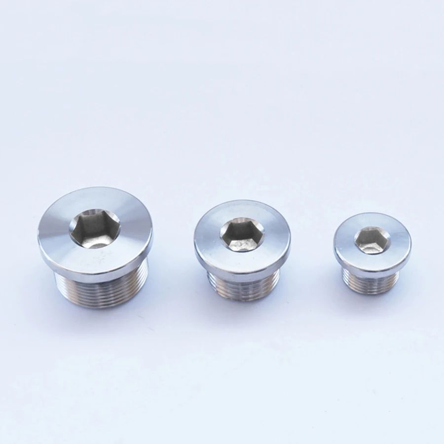 304 Stainless Steel Hexagon Socket Flange Face Oil Plug M8/10/12/14/16/18/20/22/24/27/30/33/36 Male Thread Fitting Water Gas Oil