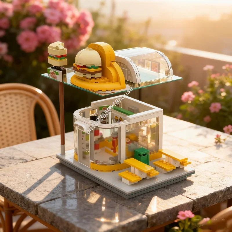 

505pcs MOC Burger Joint Cityed Model Building Blocks Toy Construction Christmas Gifts Creative Idea Education Birthday