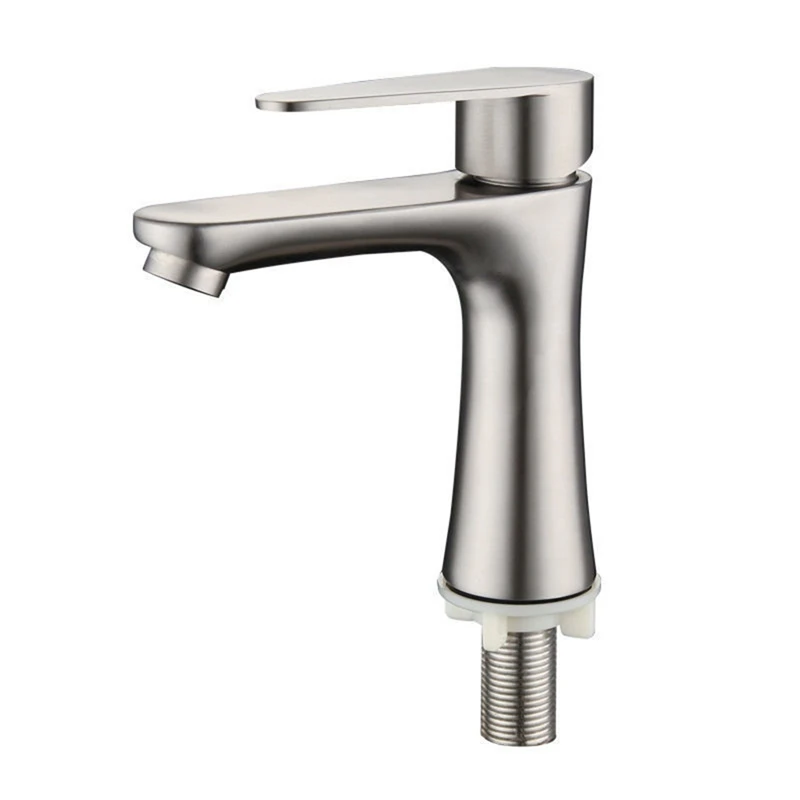 Becken Waschbecken Bad Wasserhahn Arbeitsplatte montiert einzigen Kaltwasser Becken Wasserhahn Wc Wasserhahn Edelstahl kleine Taille