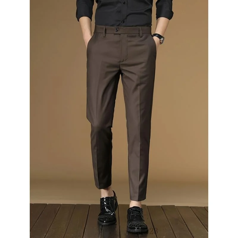 

Elastic Casual Pants for Men Cross-Border Stretchy Leisure Trousers Business Suitable Neutral Style Spring Collection