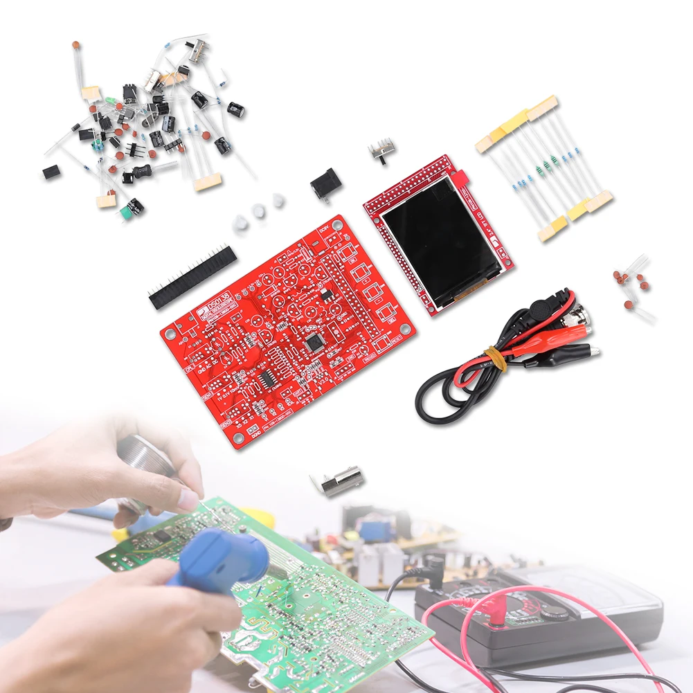 DSO138 Digital Oscilloscope Kit 2.4inch TFT Oscilloscope Kit 1Msps Electronic Learning Set