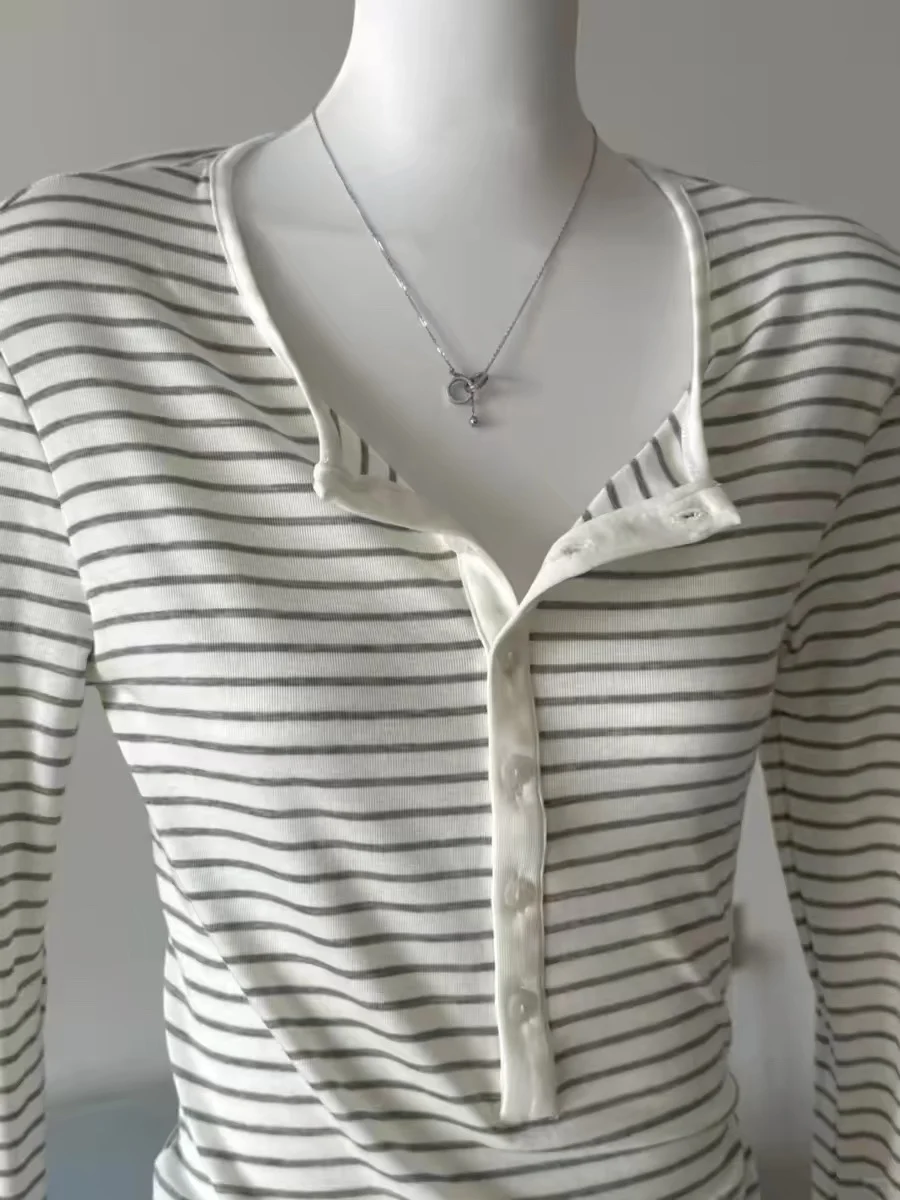 2026 Damen Herbst Dünne Basic Langarm T-Shirts O-Ausschnitt Gestrickte Lyocell-Wollmischung Pullover Lässige Oberteile für Damenmode – Detail 4