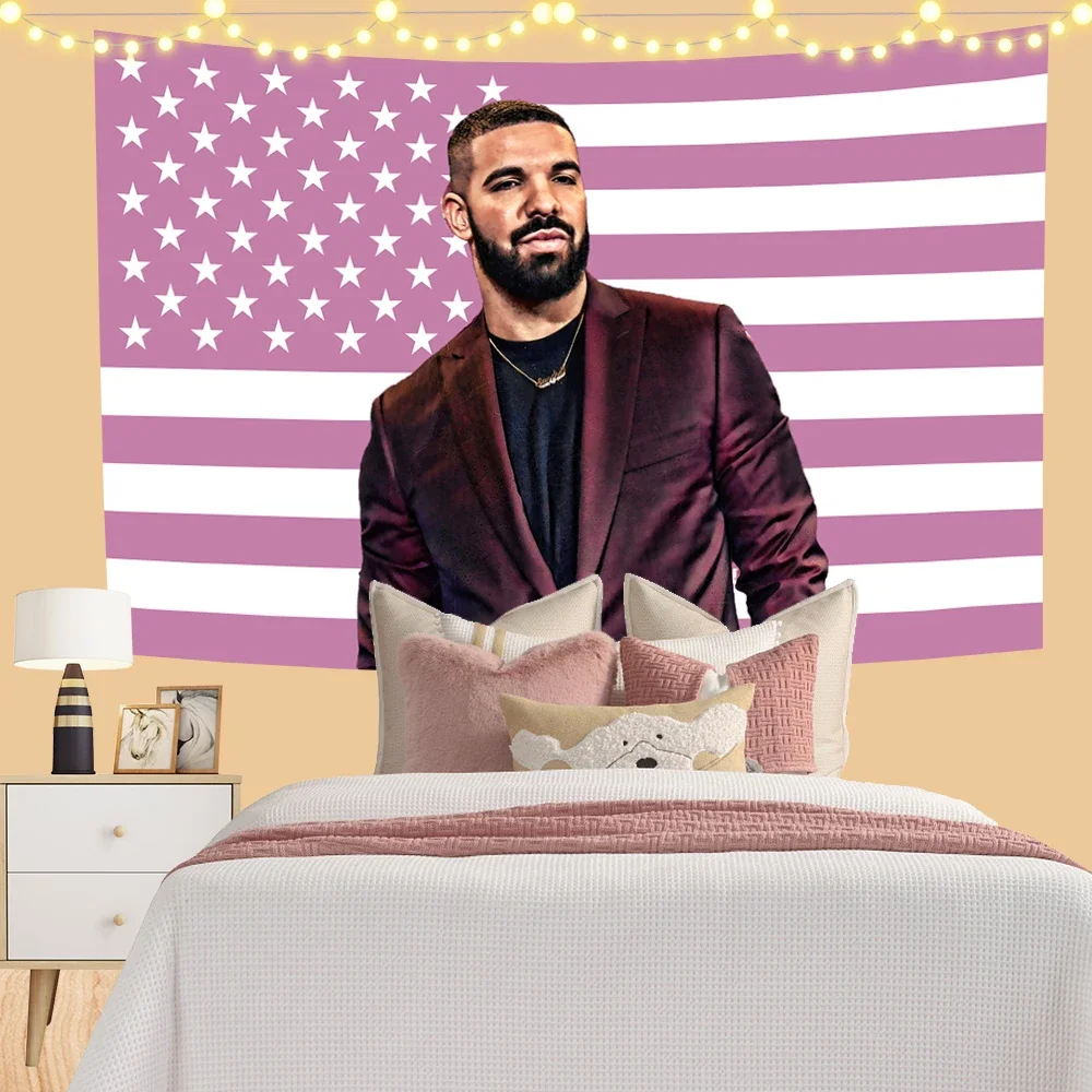 Rapper Meme Tapestry Drake Music Album Wall Art Posters Living Room Aesthetic Painting Bedroom Hippie Tapestries For Bedroom