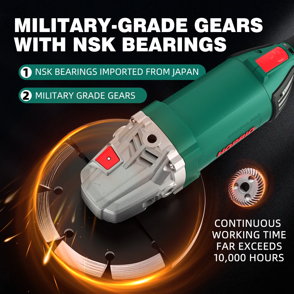 2600W Brushless Motor 230mm Angle Grinder Heavy  Cutting Machine for Stone Marble Granite Construction Tools