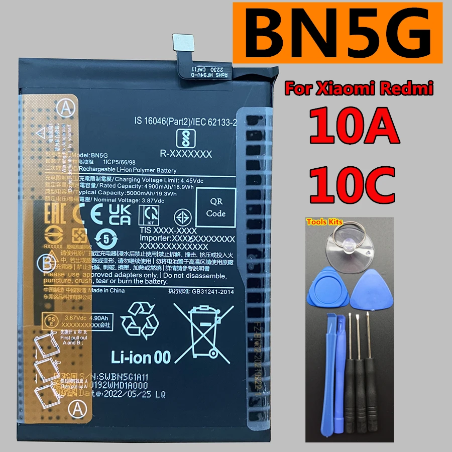 Original BN53 BN54 BN56 BN5G BN62 Battery for Xiaomi Poco M2 M3 Redmi Note 9 9T 10 9A 9C NFC 10A 10C 5G Pro Global 10X 4G Phone