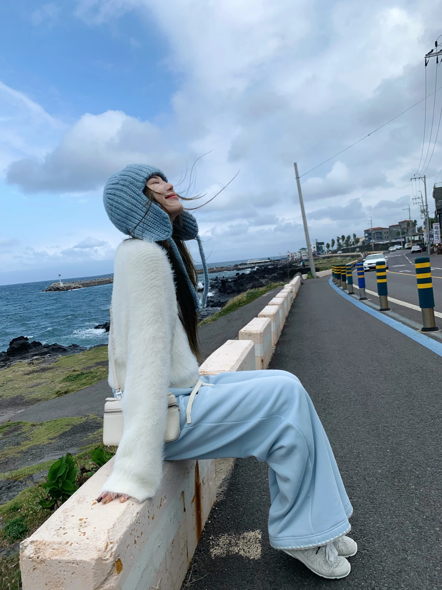 

Мягкий вязаный кардиган из шерсти фуфу с круглым вырезом, имитация меха кролика, нежный молочно-белый цвет, осень-зима