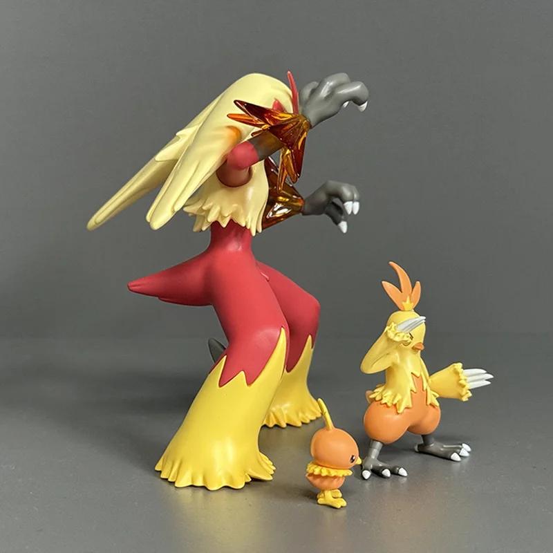 Neues 3-teiliges PokéMon Torchic Combusken Blaziken Evolution Set PVC-Figur, Anime-Spiel, Sammlerstück, Modell, Desktop-Dekoration, Spielzeug, Fans, Geschenk