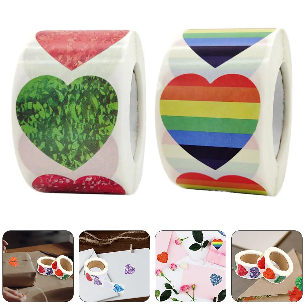 

1000Pcs Fashionable Romantic Heart Stickers Creative Label Stickers for Gift Decoration Sealing Envelopes Wedding Postcards